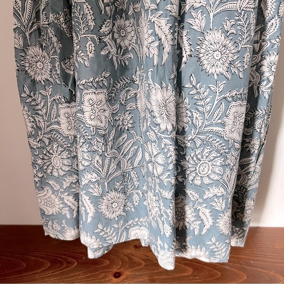 Marea The House Dress Blue Modern Floral Cotton Midi Prairie Cottagecore Summer - Picture 10 of 16